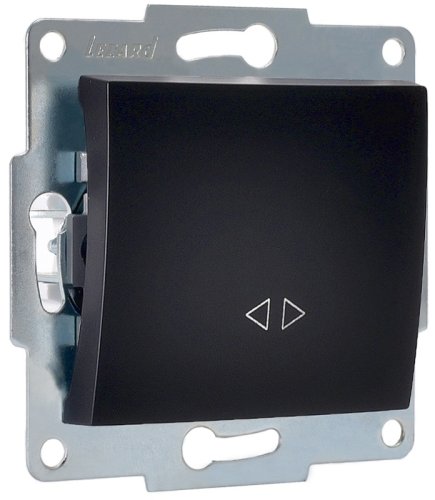 Переключатель без рамки Lezard Karina 1-кл. перекрестный черный бархат картинка